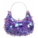 Evening Sparkle Hobo-Shaped Bag in Lilac Paillettes w/ Frame - Lilac - BG-8019LI